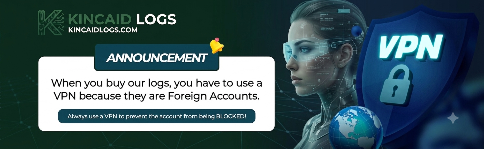 Announcement: always use a VPN when accessing purchased foreign accounts